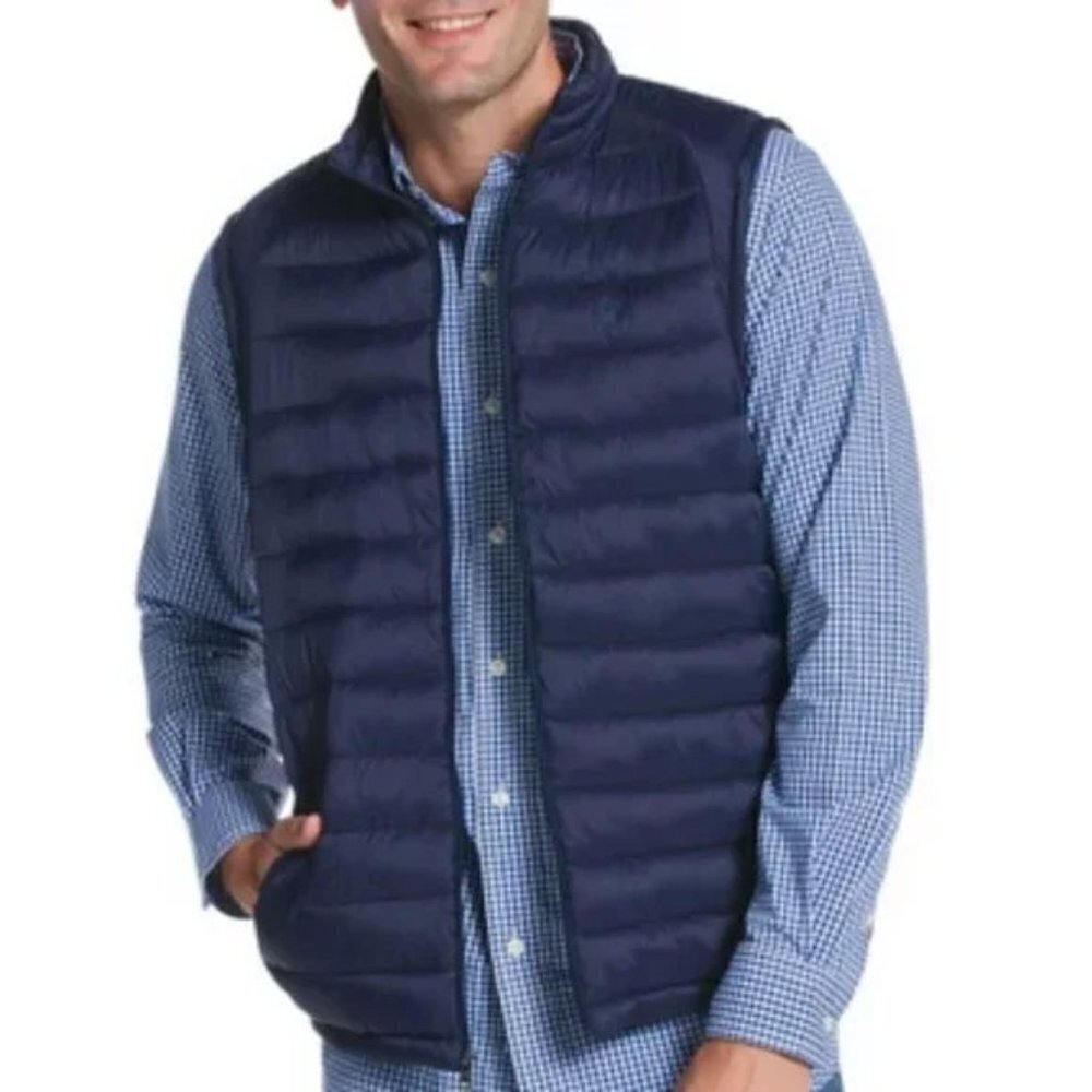 Chaps Navy Blue Vest Size L